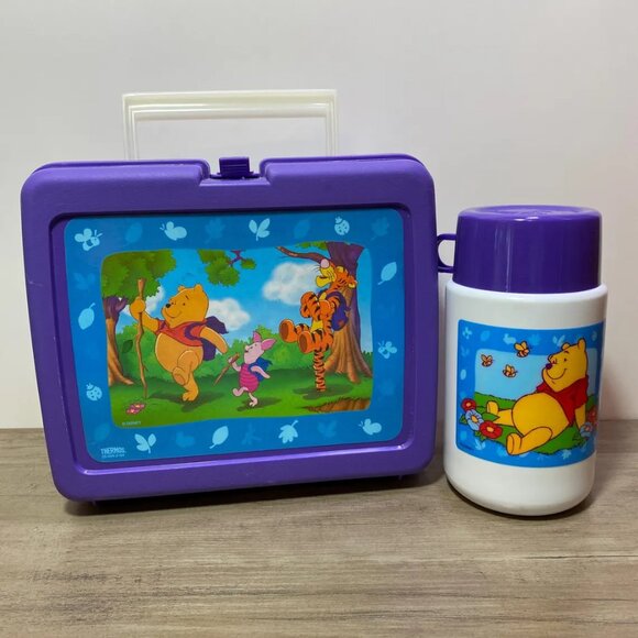 Disney Winnie the Pooh Lunch Box and Thermos Back to School 1990s - Picture 1 of 7